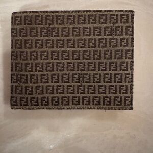 Fendi Brown and Black Monogram Wallet
